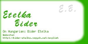 etelka bider business card